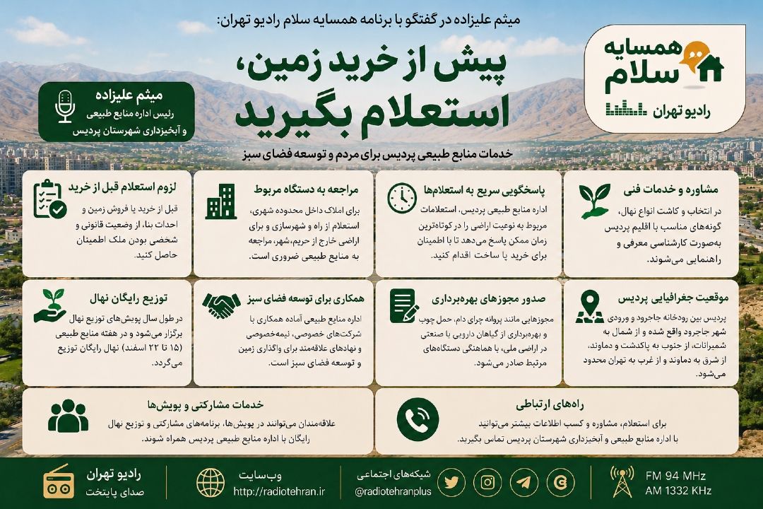 هشدار منابع طبیعی پردیس به خریداران زمین؛ پیش از معامله استعلام بگیرید