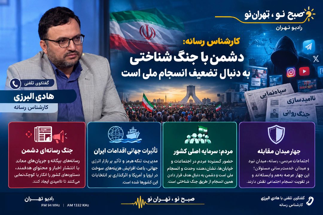 كارشناس رسانه: دشمن با جنگ شناختی به دنبال تضعیف انسجام ملی است