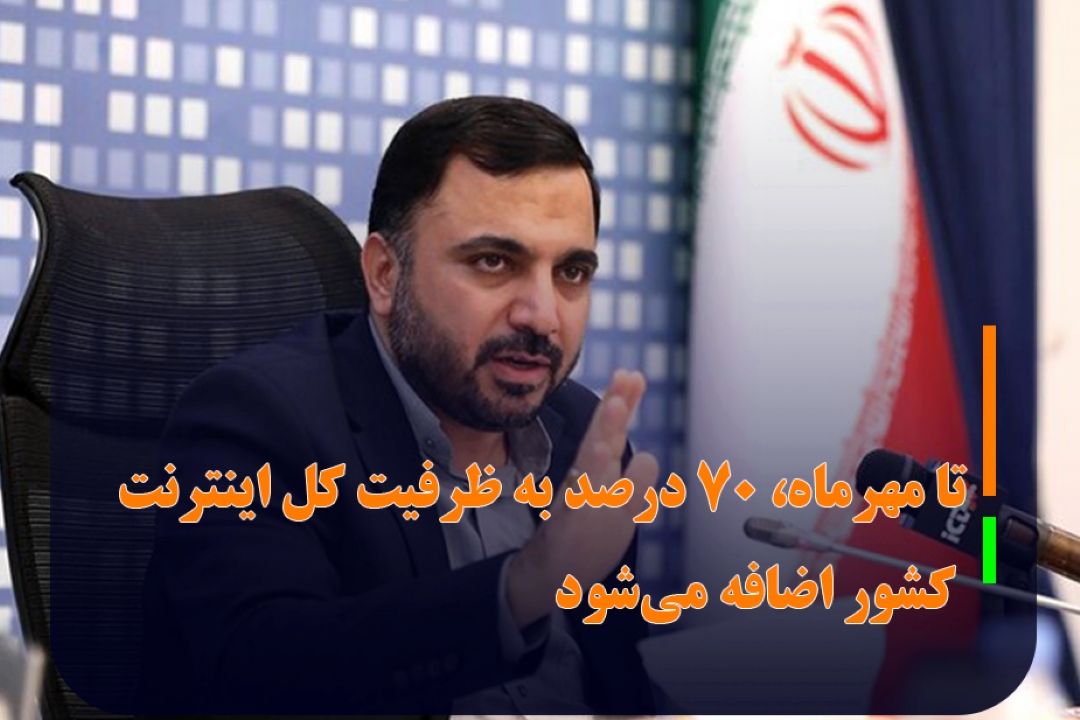 تا مهرماه، 70 درصد به ظرفیت كل اینترنت كشور اضافه می‌شود