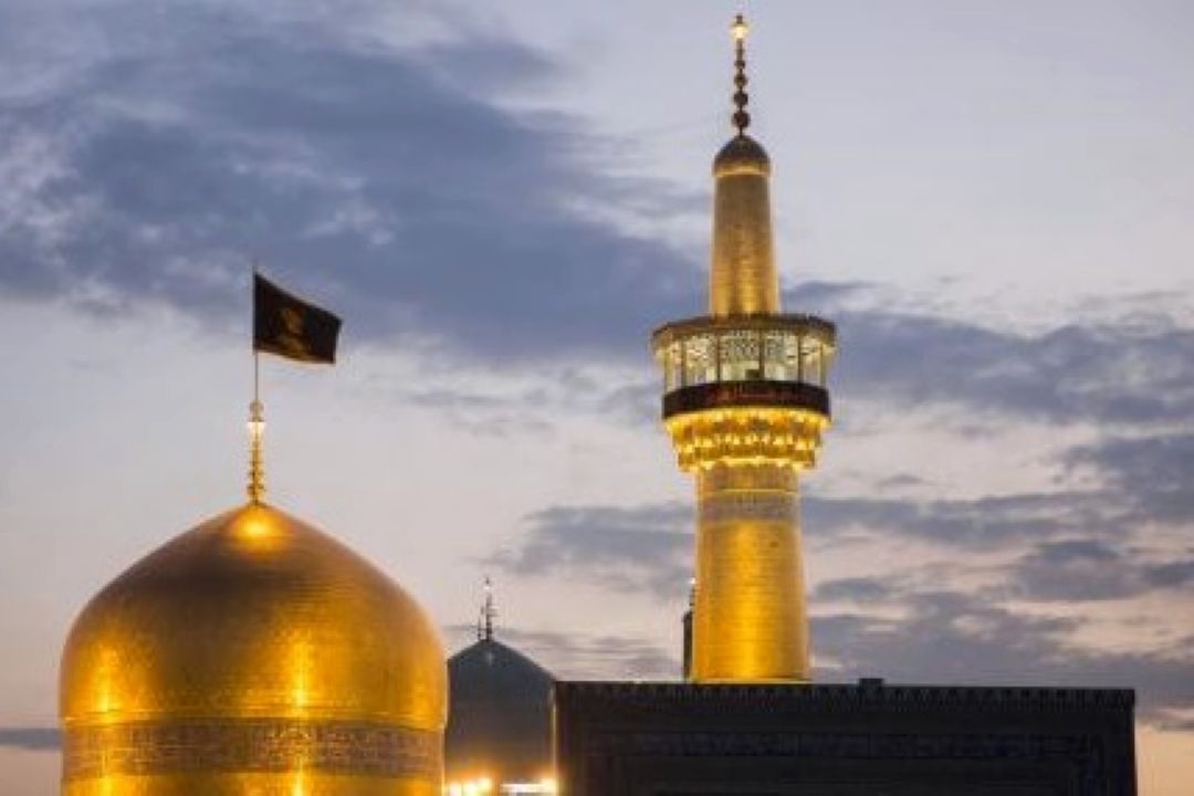 حرم مطهر رضوی سیاه پوش شهادت پنجمین گوهر آسمان ولایت و امامت