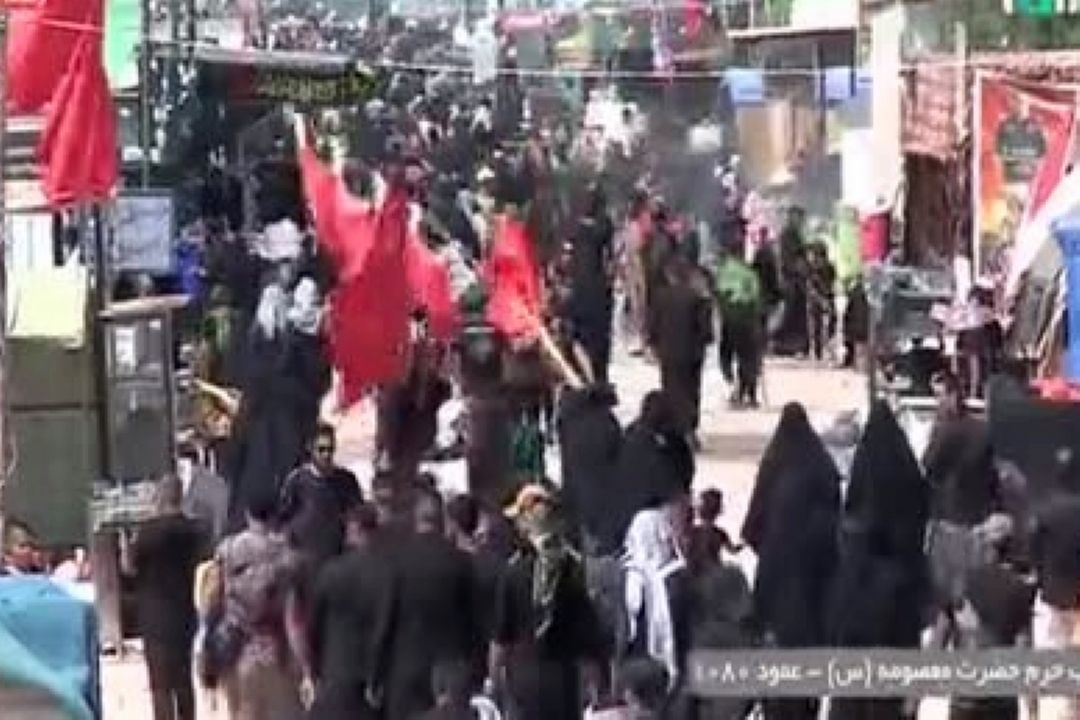 برپایی موكب حرم حضرت معصومه (س) در عمود 1080 مسیر نجف به كربلا 