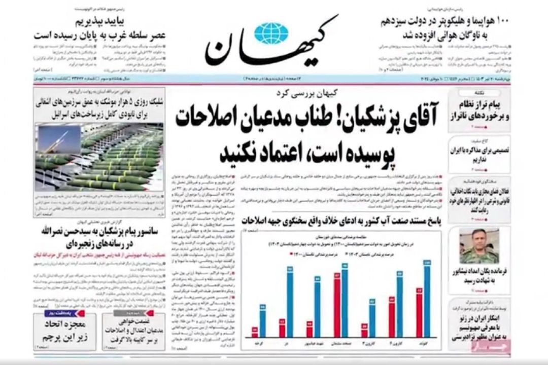 عناوین روزنامه های امروز چهارشنبه 20 تیر 1403