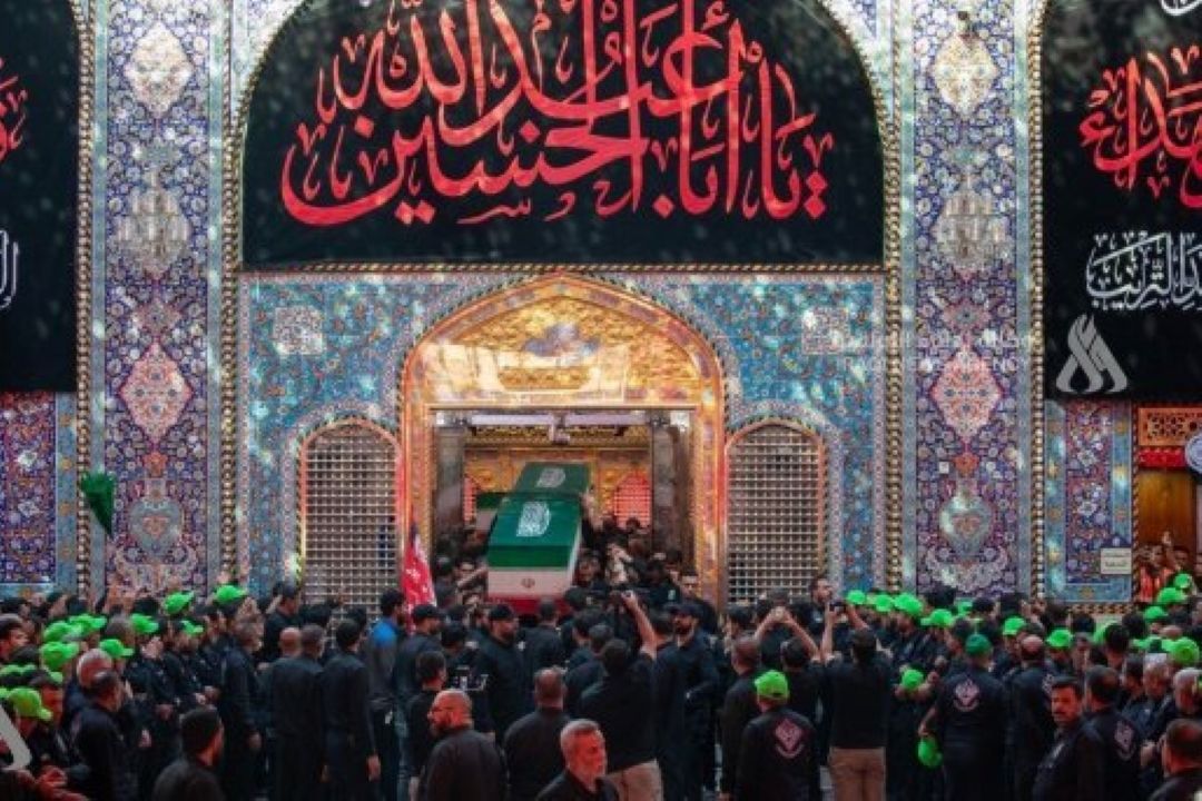 پایان مراسم تشییع پیكر مطهر رهبر شهید در كربلای معلی