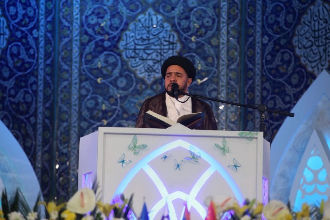 تلاوت افتخاری حجت الاسلام موسوی درچه ای در اولین روز سی و پنجمین دوره مسابقات بین المللی قرآن كریم