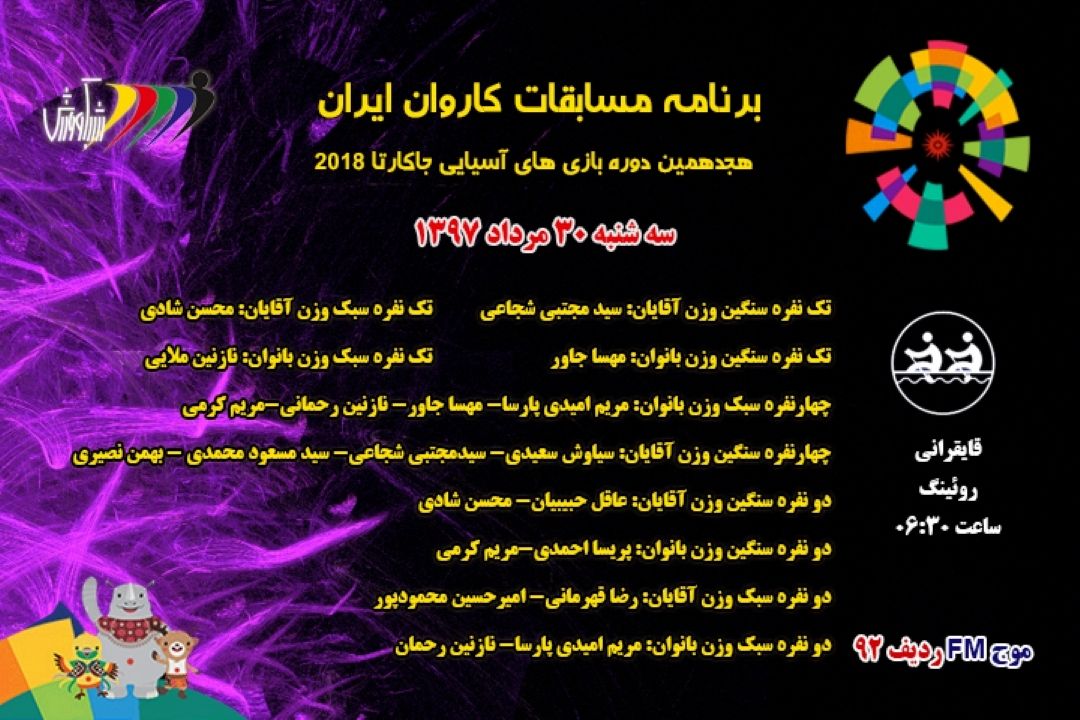 بازیهای آسیایی جاكارتا2018 روز سوم قایقرانی