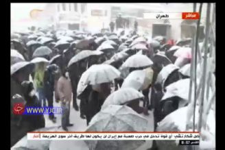 بازتاب حضور مردم رشت در راهپیمایی 22 بهمن در هوای برفی در شبكه المیادین