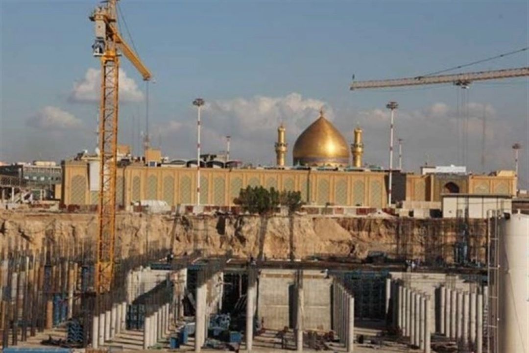 ادامه فعالیتهای عمرانی در صحن حضرت زینب س در كربلا 