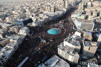 فیلم | تصاویر هوایی تشییع میلیونی در تهران