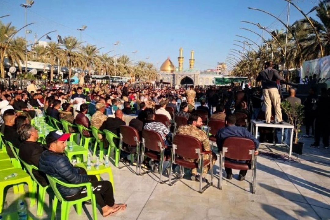 گرامیداشت شهیدان سلیمانی و المهندس در بین الحرمین در کربلای معلی