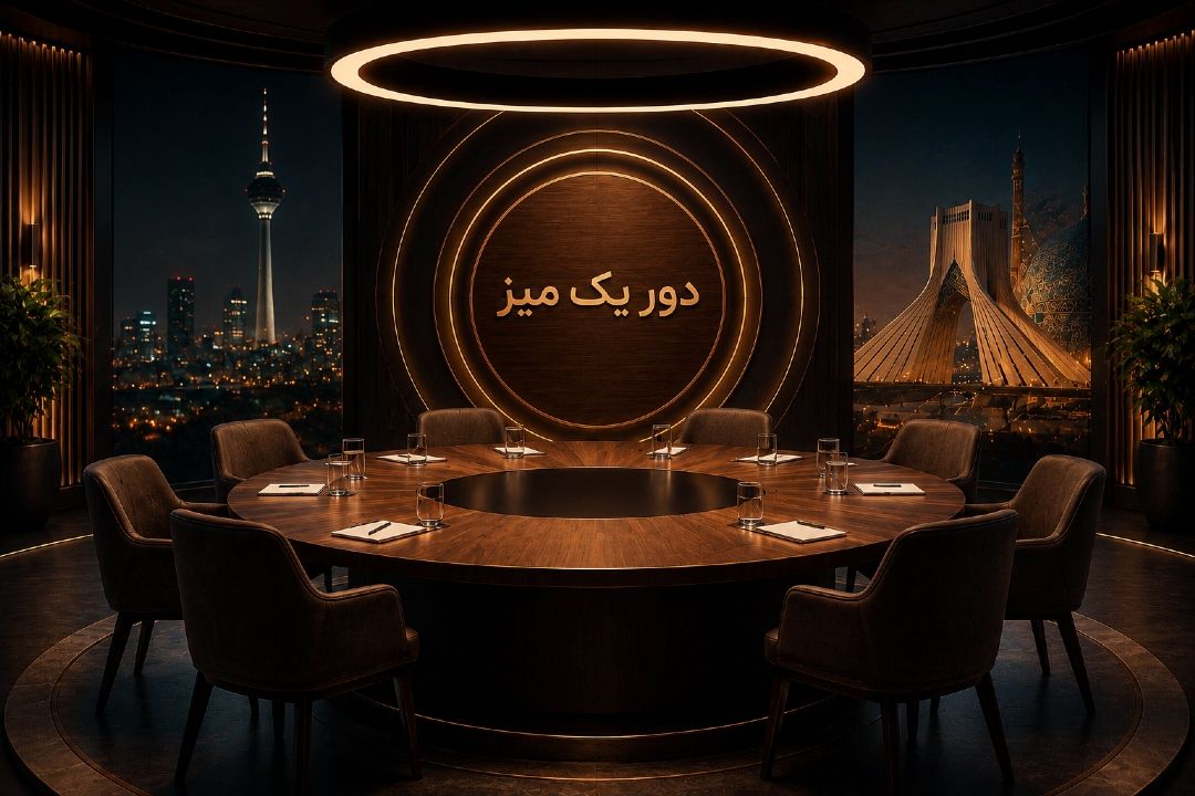 دور یك میز