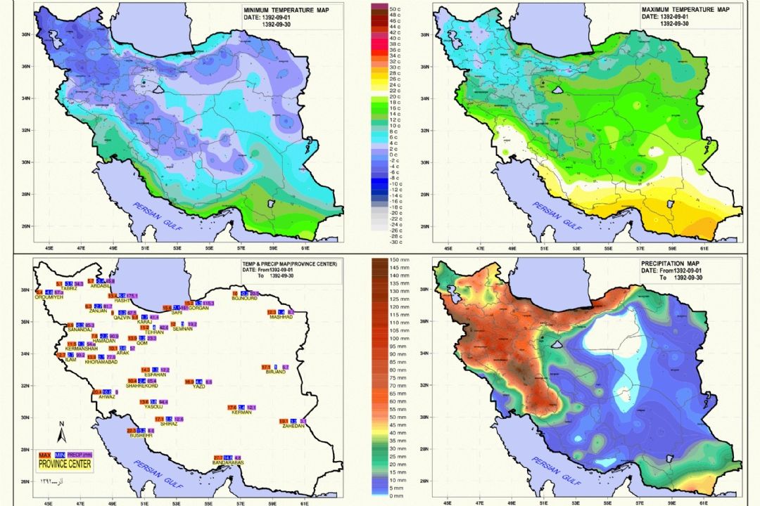 میزان بارش باران در كشور 