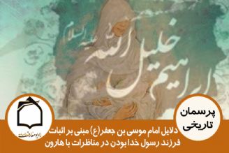 دلایل امام موسی بن جعفر (ع) در مناظرات با هارون با موضوع اثبات اینكه فرزند رسول خدا (ص) هستند.