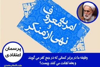 وظیفه ما در برابر كسانی كه در جمع كفر می گویند؟