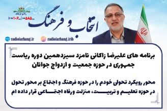 برنامه های علیرضا زاكانی نامزد سیزدهمین دوره ریاست جمهوری در حوزه جمعیت و ازدواج جوانان 