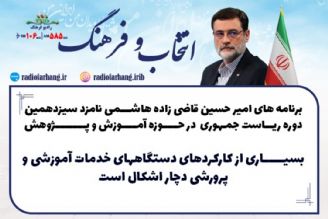 برنامه های امیر حسین قاضی زاده هاشمی نامزد سیزدهمین دوره ریاست جمهوری در حوزه آموزش و پرورش 