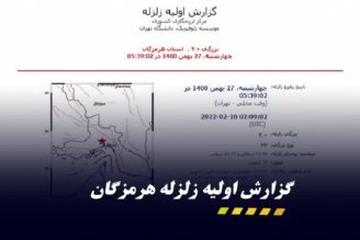 دو زلزله هرمزگان را لرزاند/خسارتی تاكنون گزارش نشده است